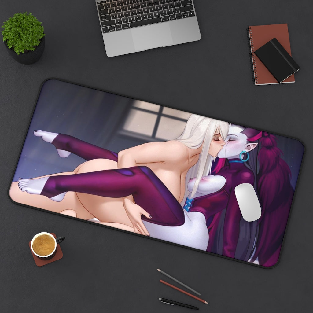 Final Fantasy 14 Nude Hentai Yuri Angelise Reiter and Avatar Mousepad - Gaming Playmat