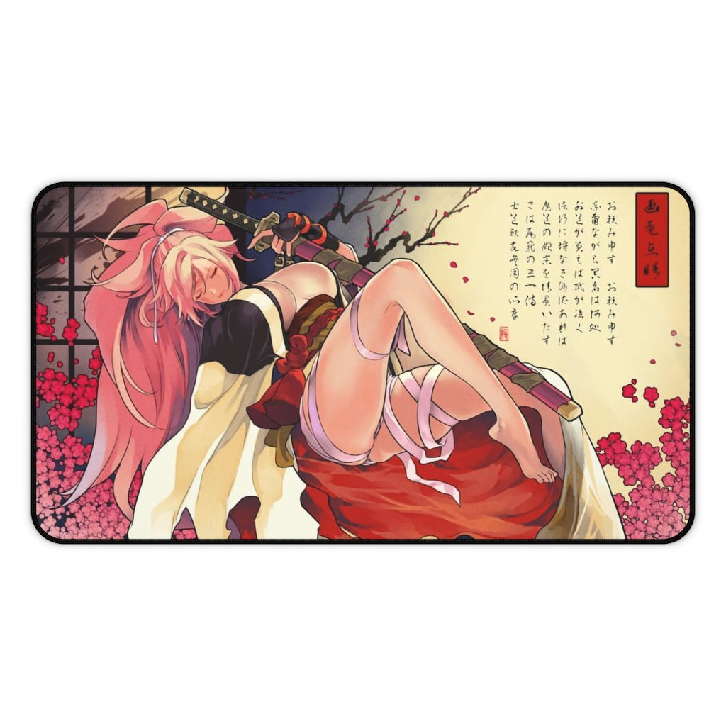 Guilty Gear Sexy Mousepad - Baiken Japanese Gaming Desk Mat - Ecchi Ukiyo-e Playmat