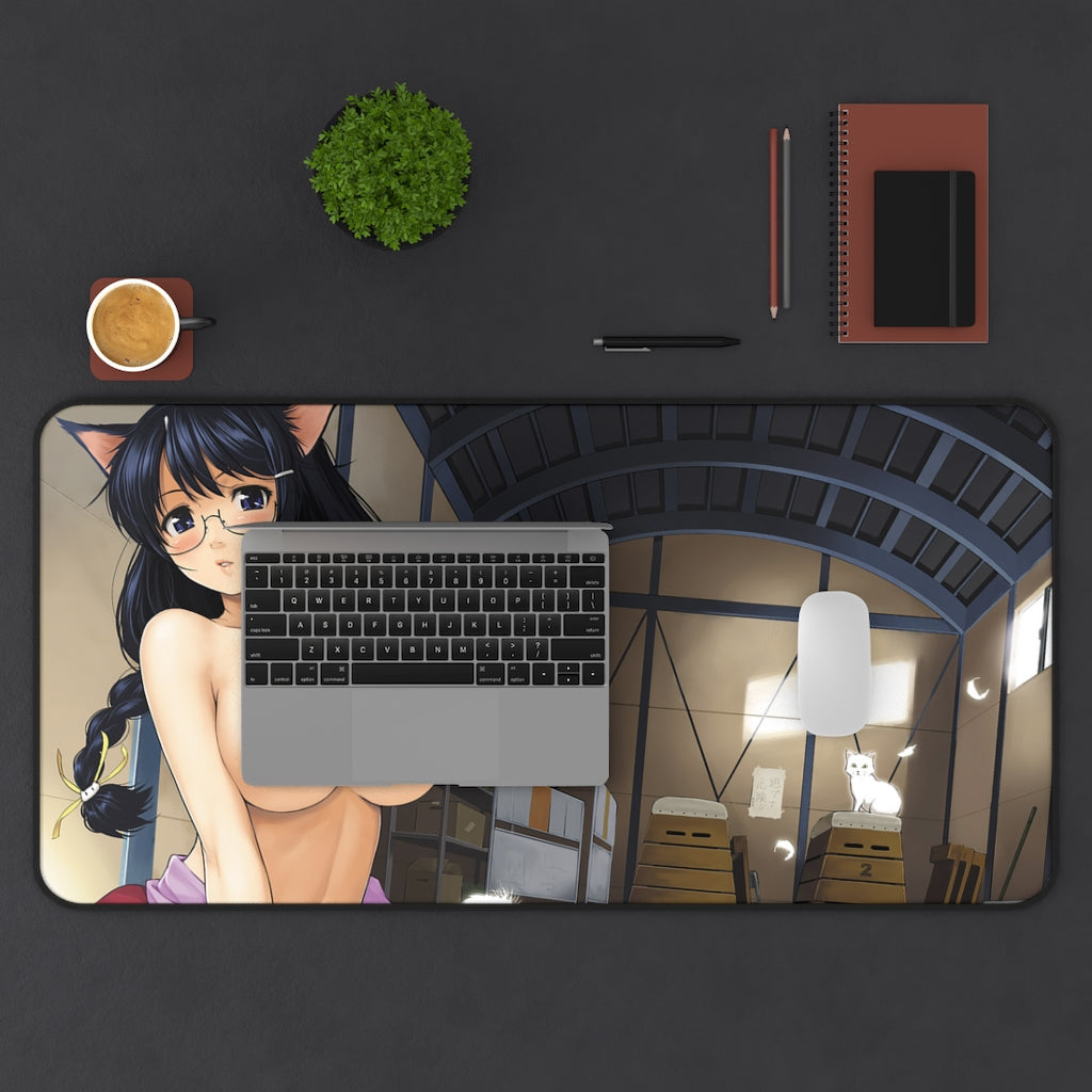 Monogatari Series Ecchi Mousepad - Tsubasa Hanekawa Boobs - Large Desk Mat - MTG Playmat