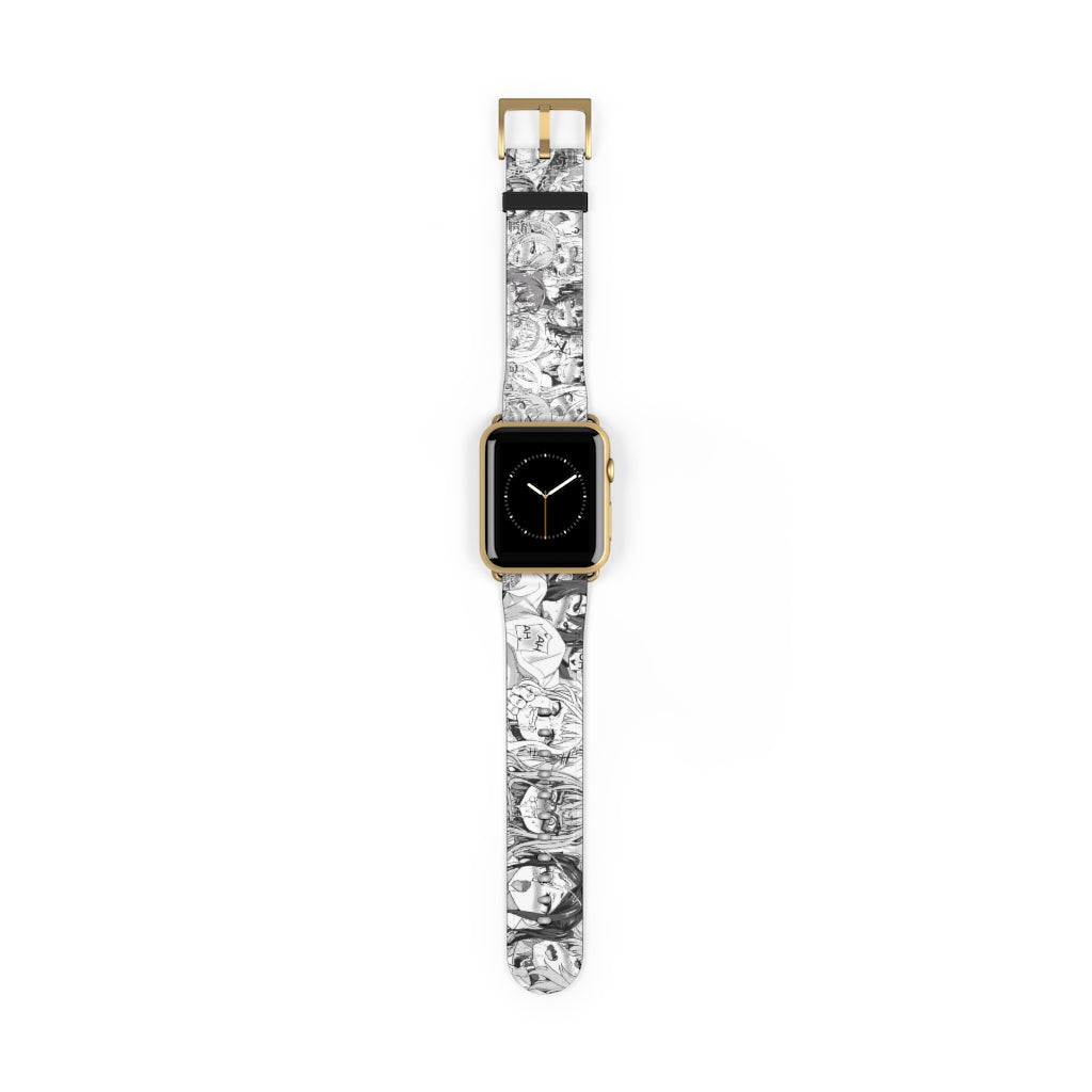 Apple Watch Band 38 mm and 42 mm - Ahegao Lewd Leather Apple Watch Band