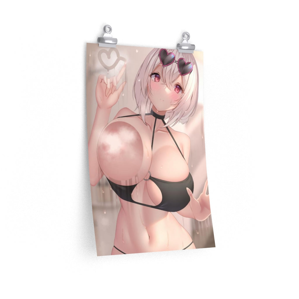 Sirius Shower Bikini Azur Lane Poster - Lewd Premium Matte Vertical Poster - Adult Wall Art