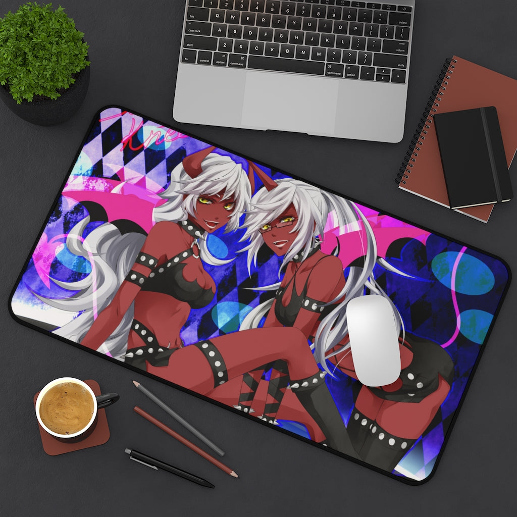 Panty and Stocking with Garterbelt Sexy Devil Waifus Scanty and Kneesocks Desk Mat - Non Slip Mousepad