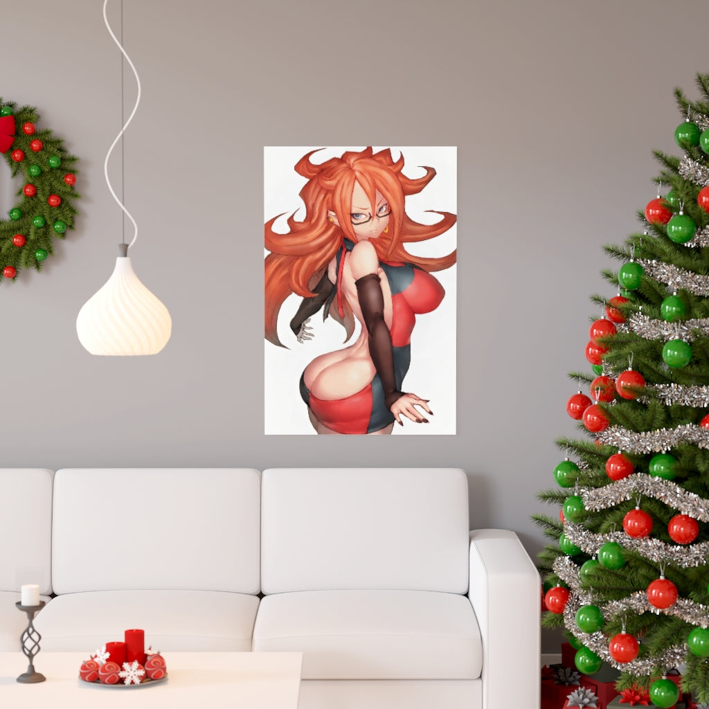 Android 21 Dragon Ball Poster - Lewd Premium Matte Vertical Poster - Adult Wall Art