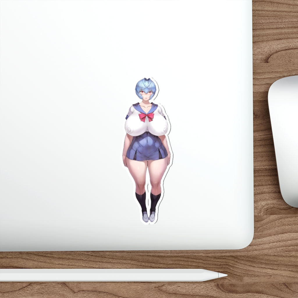 Evangelion Sticker - Rei Oppai School Outfit Waterproof Sticker Ecchi - Anime Car Decal