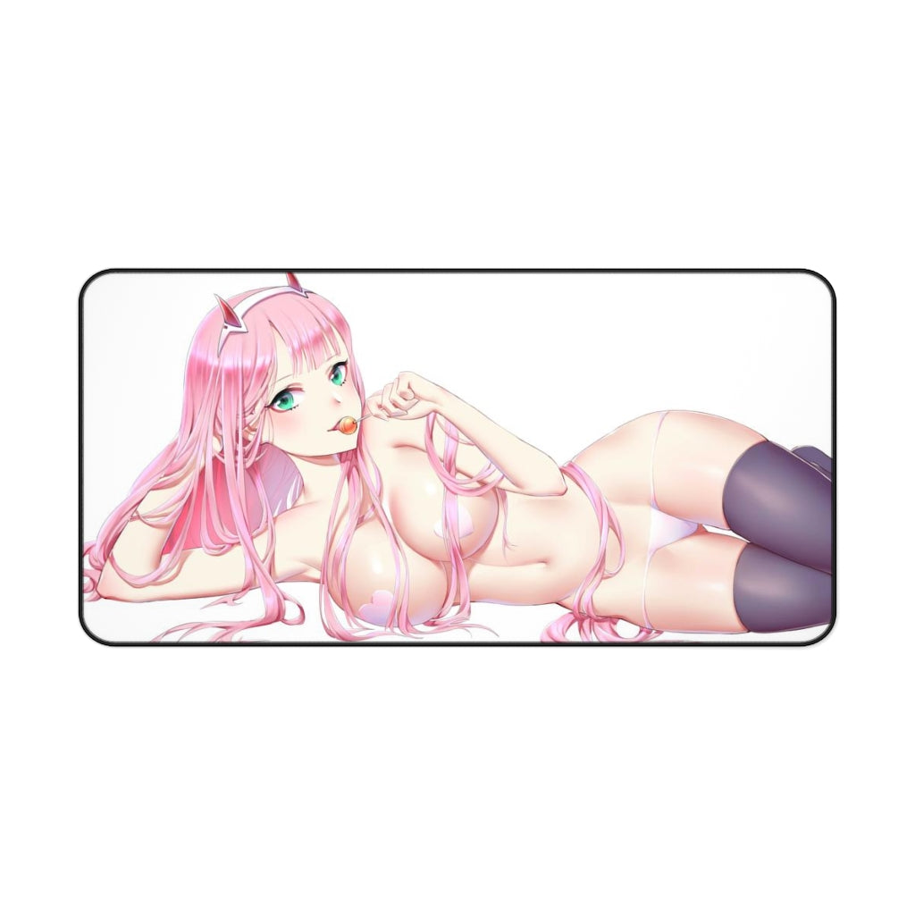 Zero Two Lollipop Sexy Pasties Darling In The Franxx Desk Mat - Non Slip Mousepad