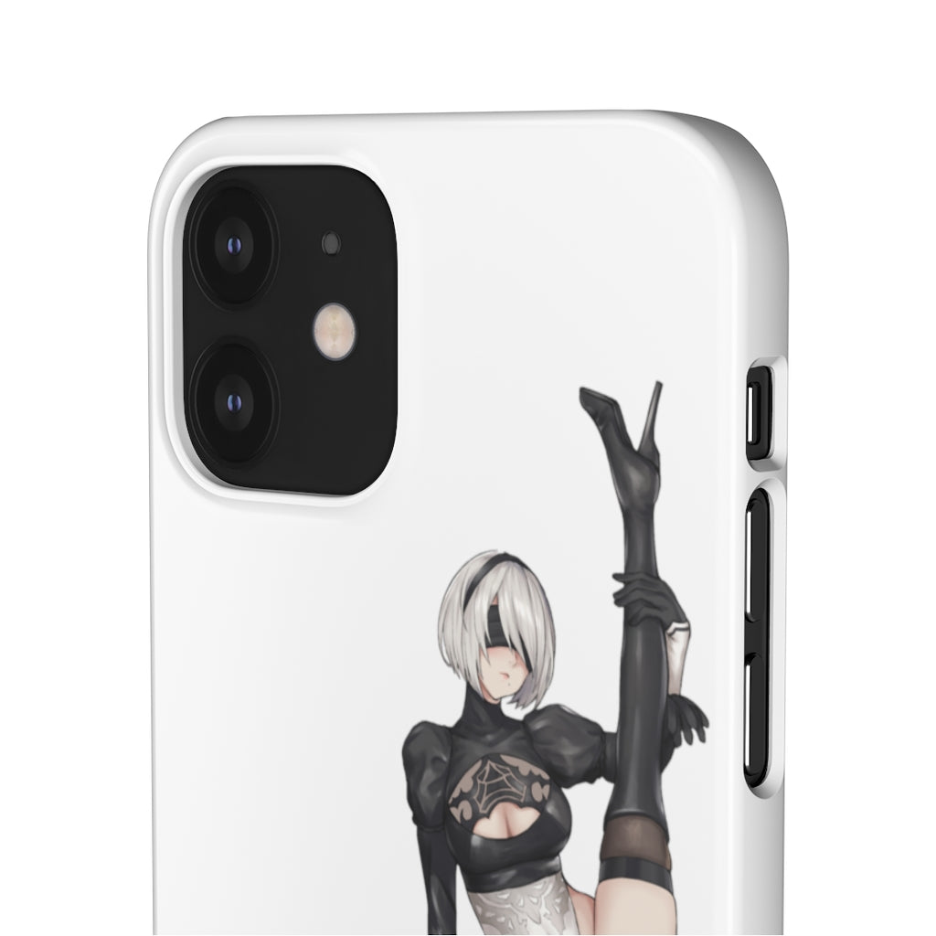 Nier Automata 2B Split Anime Phone Case -  Kawaii Aesthetic Snap Case