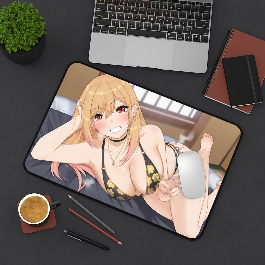 Sexy Cosplay Doll Mousepad - Marin Kitagawa Big Tits Bikini Large Desk Mat - Ecchi Desk Pad