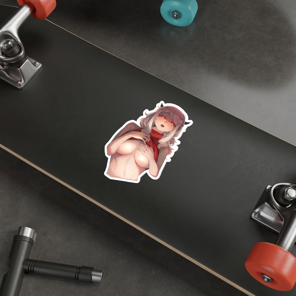 Sexy Tits Modeus Helltaker Waterproof Sticker - Ecchi Vinyl Decal