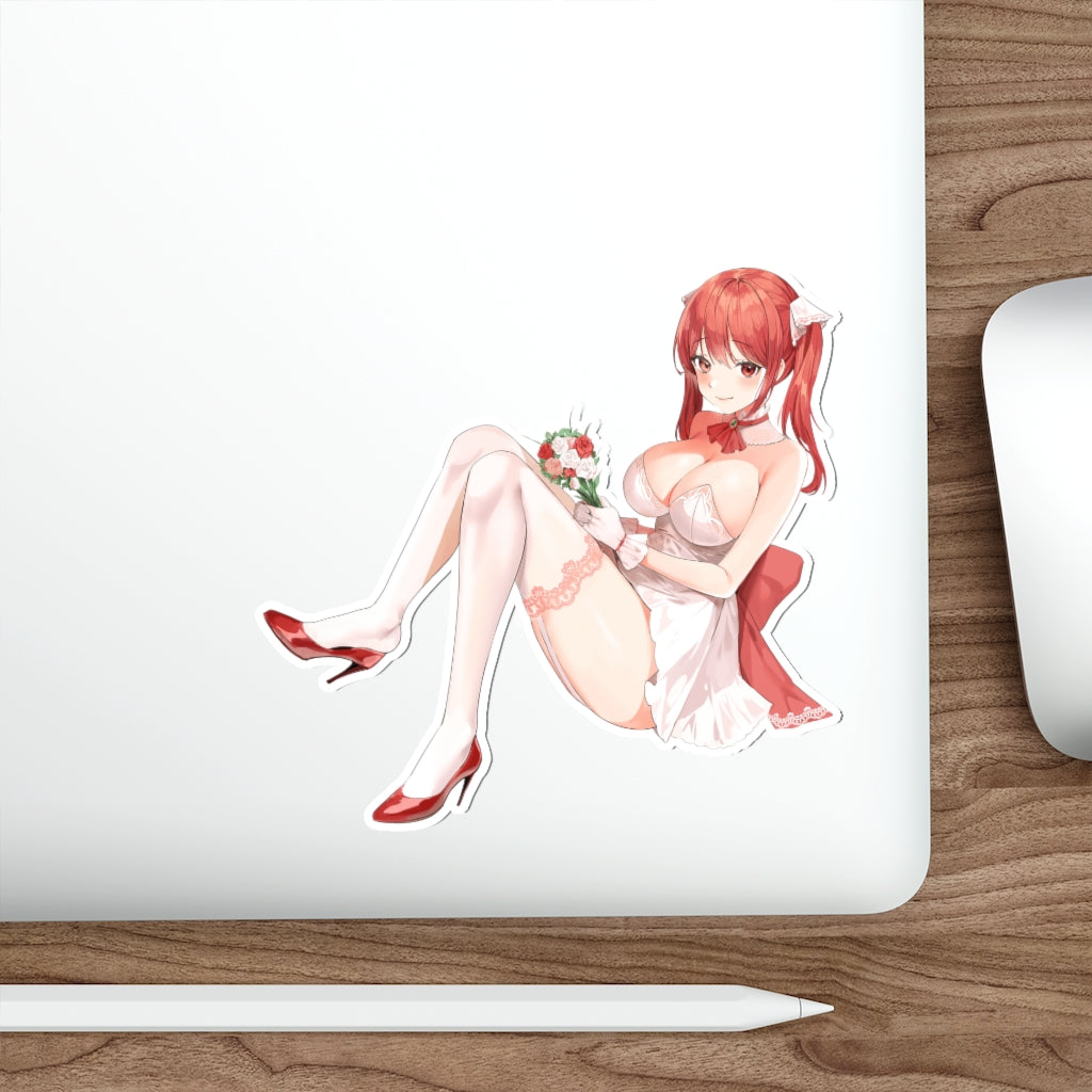 Hololive Sexy Bride Houshou Marine Waterproof Sticker - Ecchi Vinyl Decal