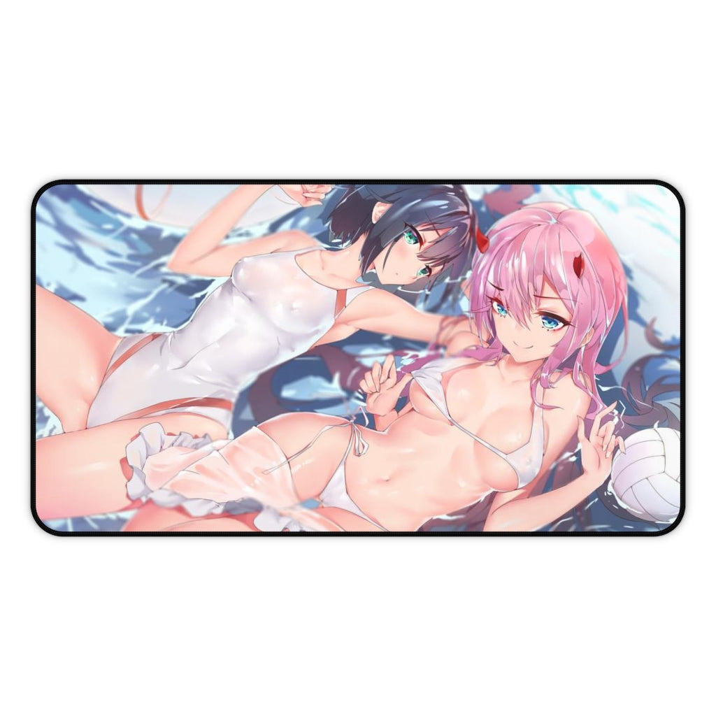 Bikini Zero Two and Ichigo Darling In The Franxx Desk Mat - Non Slip Mousepad