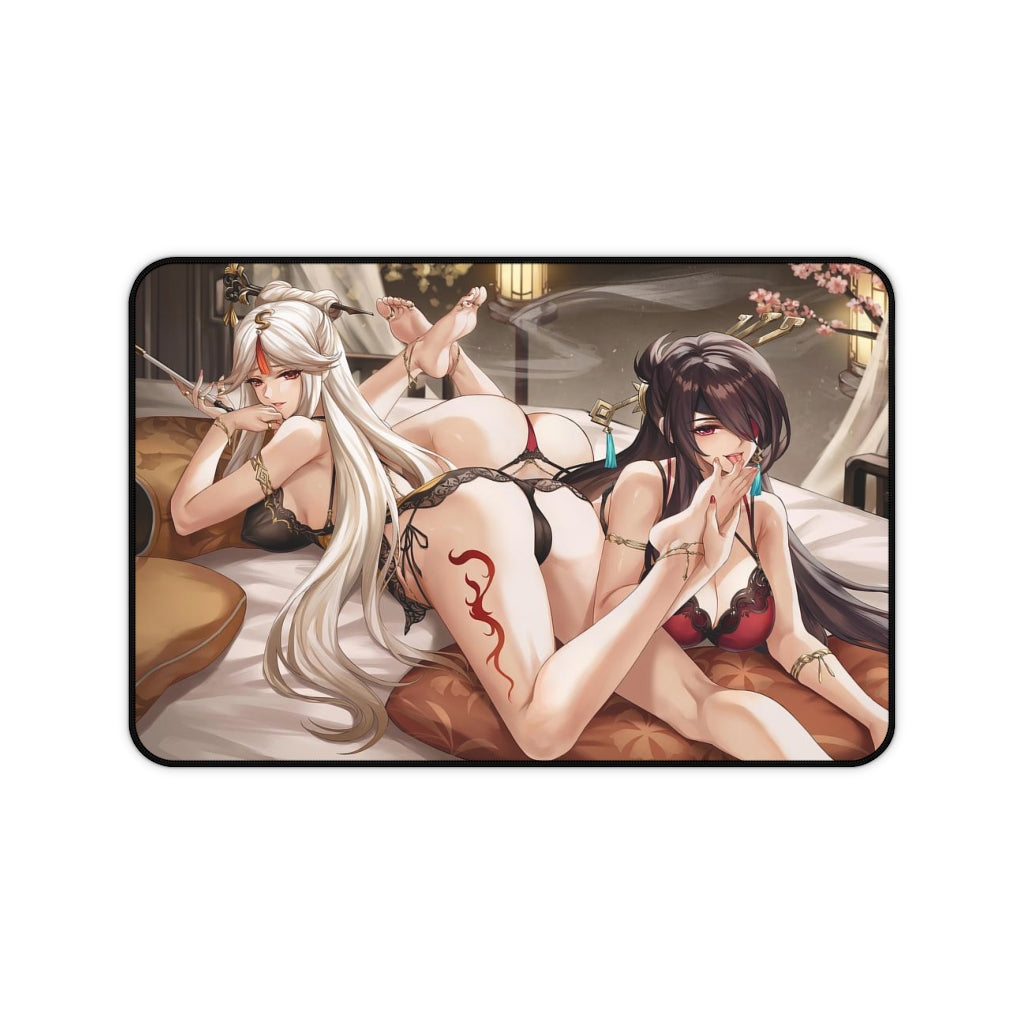 Genshin Impact Ecchi Mousepad - Sexy Butt Beidou And Ningguang Large Desk Mat - Mouse Pad - MTG Playmat