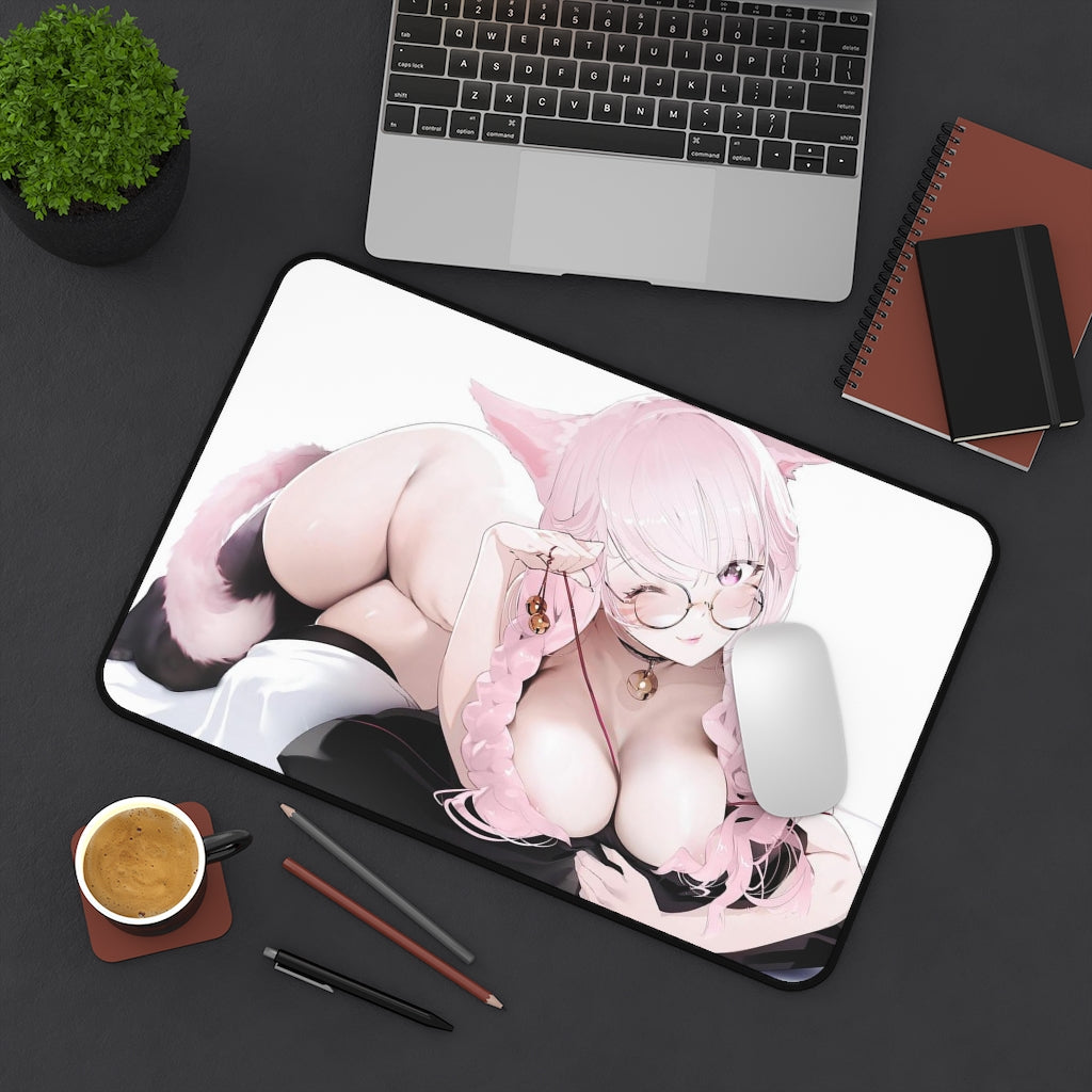 Final Fantasy XIV Sexy Mousepad - Thick Miqo'Te Desk Mat - Ecchi Playmat