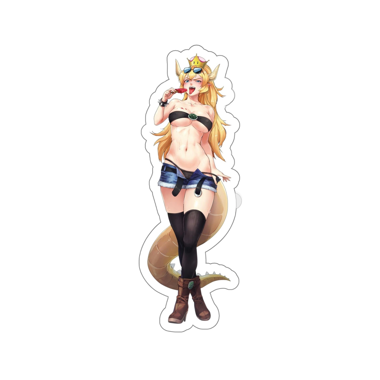 Sexy Bowsette Ice Cream Waterproof Sticker - Weatherproof Vinyl Car Decal