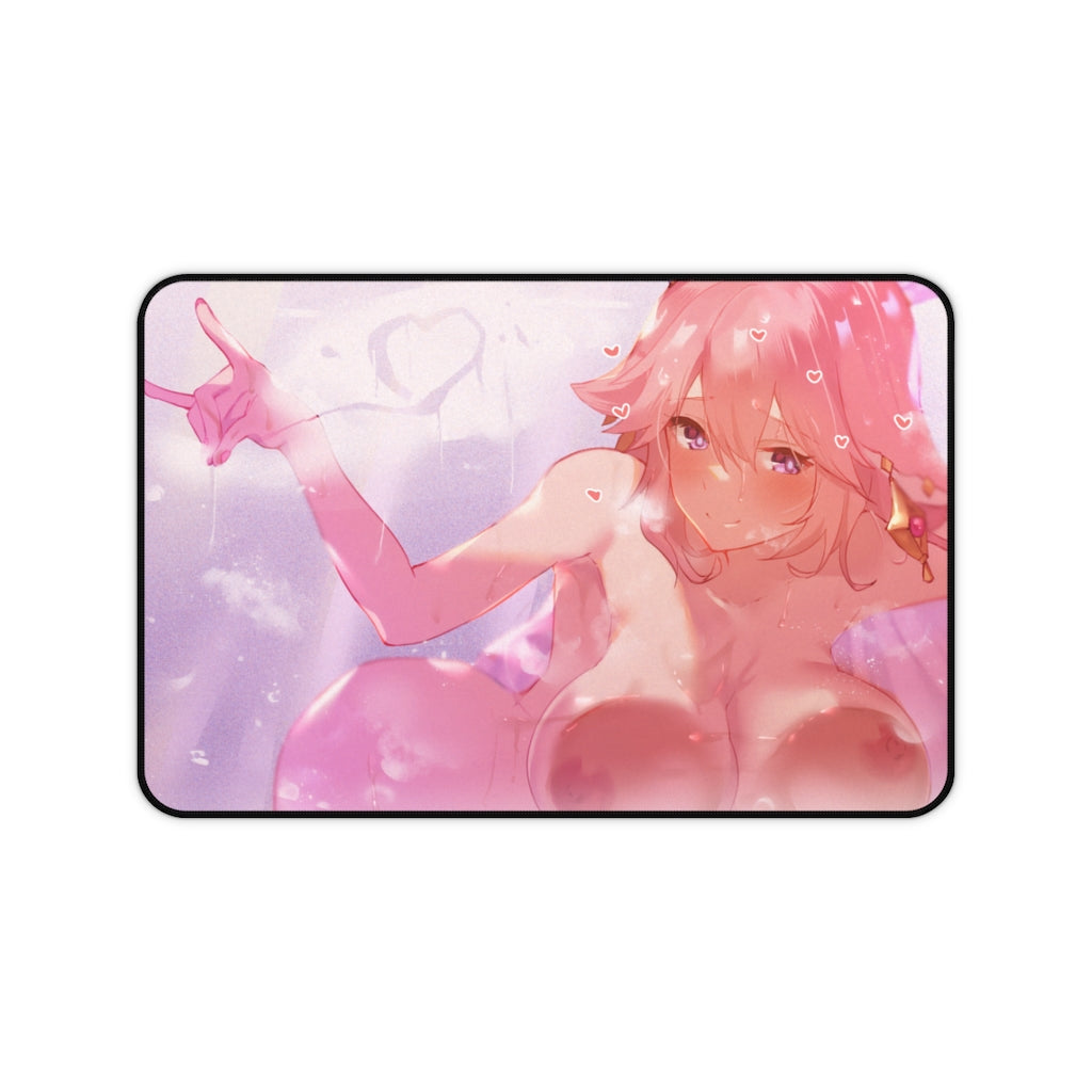 Nude Tits Yae Miko Genshin Impact Desk Mat - Non Slip Mousepad