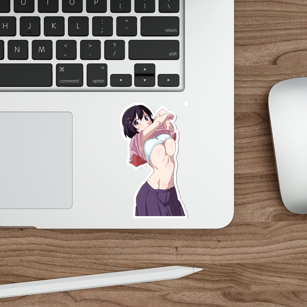 Sexy Undressing Tsubasa Hanekawa Monogatari Waterproof Sticker - Ecchi Vinyl Decal