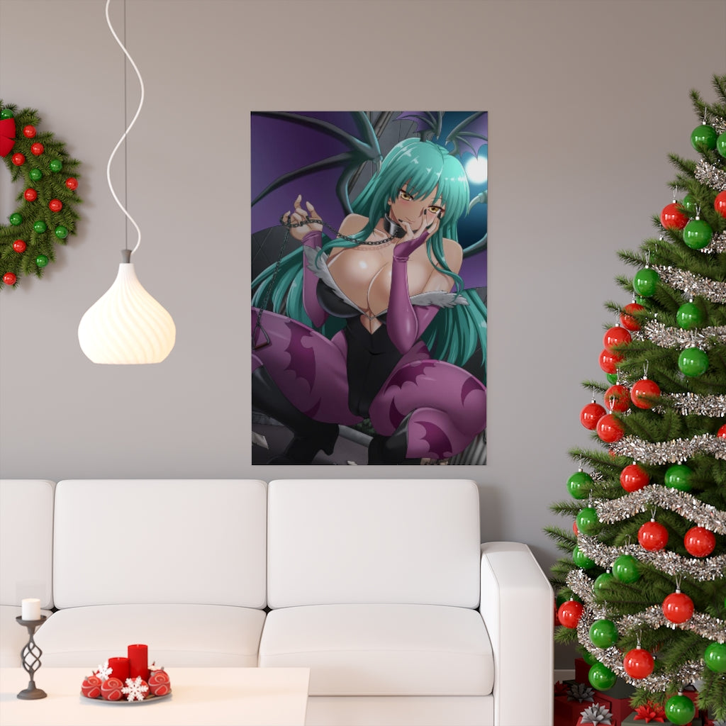 Sexy Morrigan Aensland Darkstalkers Poster - Lewd Premium Matte Vertical Poster - Adult Wall Art