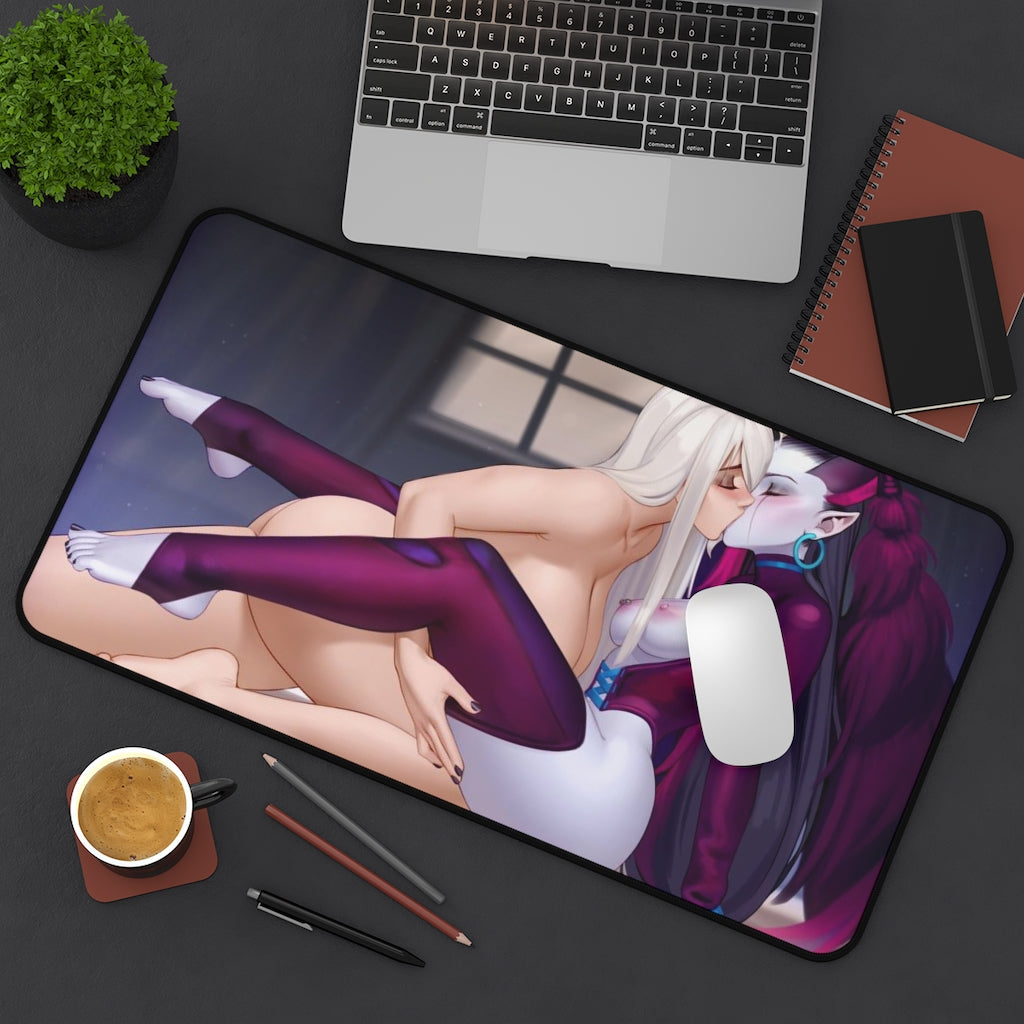 Final Fantasy 14 Nude Hentai Yuri Angelise Reiter and Avatar Mousepad - Gaming Playmat