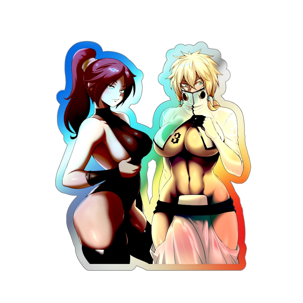 Sexy Yoruichi and Harribel Holographic Sticker Anime - Bleach Holographic Car Decal