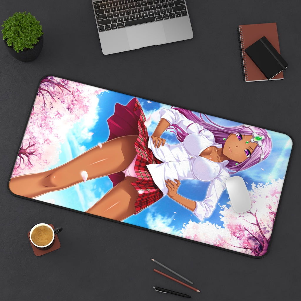 Dragon Quest Sexy Maya School Girl Uniform Desk Mat - Non Slip RPG Gaming Mousepad