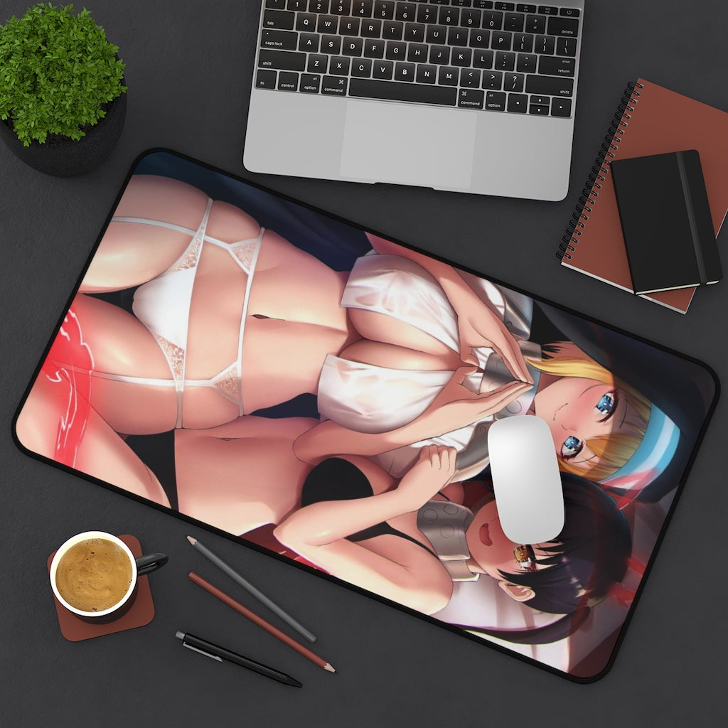 Fire Force Sexy Lingerie Waifus Iris and Tamaki Gaming Desk Mat - Anime Mousepad - Sexy Girl Playmat