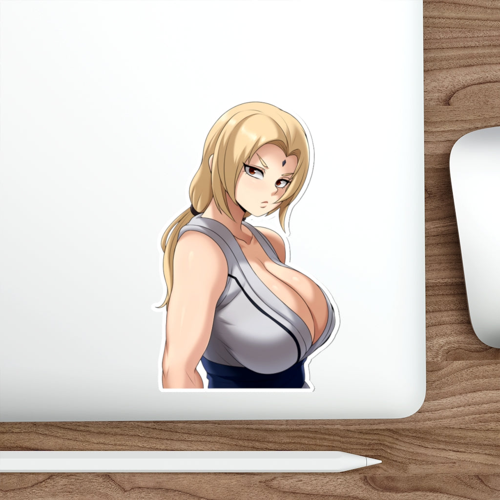 Busty Tsunade Naruto Peeker Waterproof Sticker - Ecchi Vinyl Decal