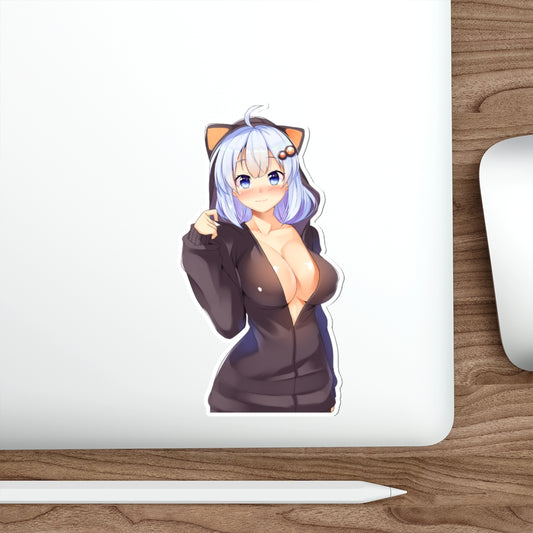 Sexy Neko Kizuna Akari Vocaloid Voiceroid Waterproof Sticker - Ecchi Vinyl Decal