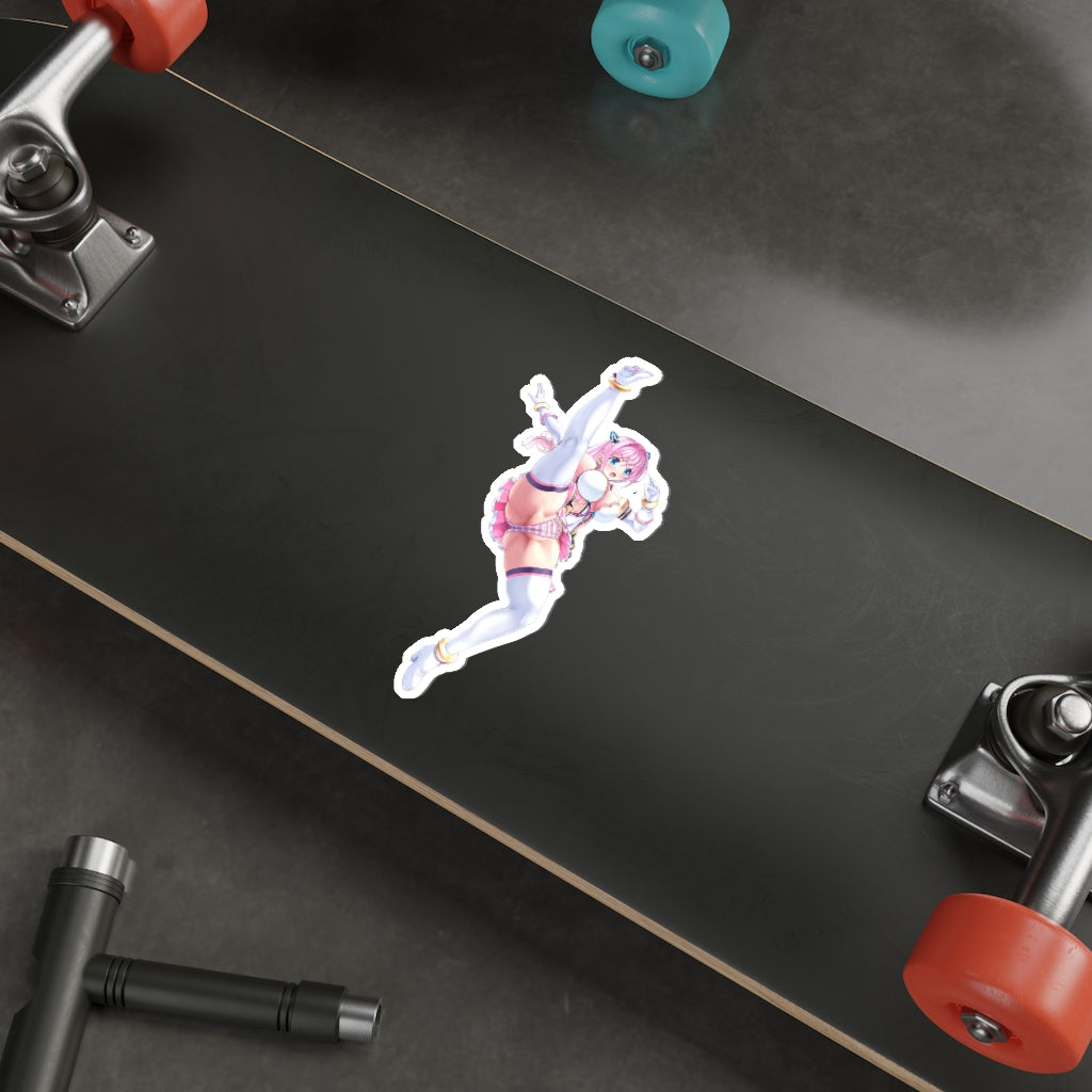 Cheery Pink Aigan Tenshi Sexy Kick Waterproof Sticker - Ecchi Vinyl Decal