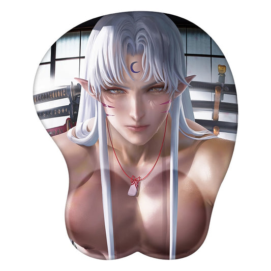 Inuyasha Sesshoumaru 3D Mouse Pad Anime Wrist Rest Silicone Sexy Creative Gaming Mousepad Mat