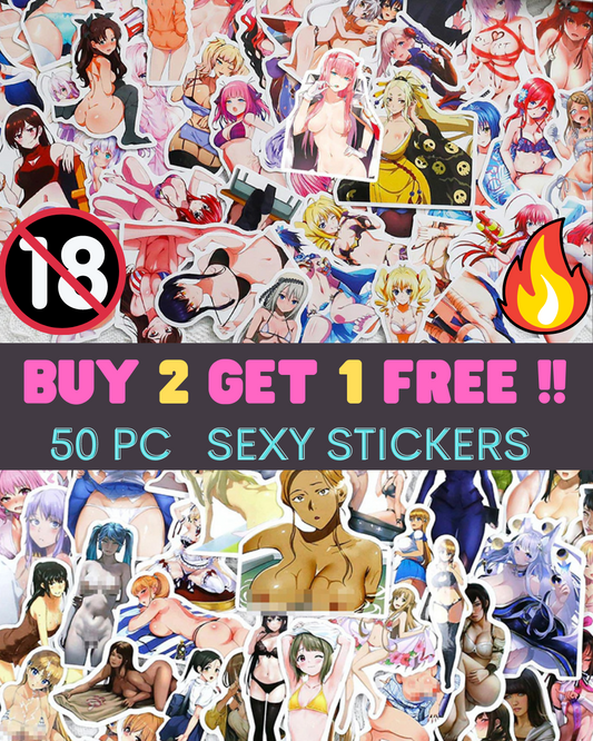 Anime Girls Stickers | 50/100Pcs - Kawai Anime | Anime Waifu Stickers | for Laptop ,Mobile, Luggage ,Car Sticker.