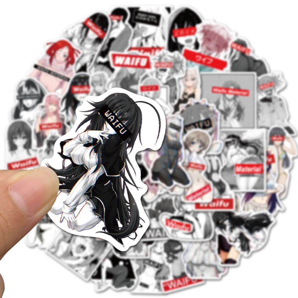 50pcs anime Decal Stickers | Hot girl Waifu stickers Decal Stickers | For  suitcase laptop Car Truck Waterproof Car stickers