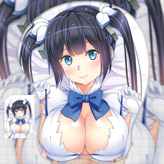 Anime Hestia Figure 3d Anime Girl Soft Gel Gaming Mouse Pad Mousepad Wrist Rest 6067 Gifts Man Adult Toy