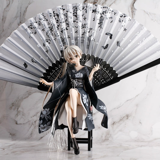 26cm Anime ALPHAMAX SKYTUBE Anime Figure with fan Animate Kasugano Sora kimono sexy girl PVC Action Figures toys Anime figure