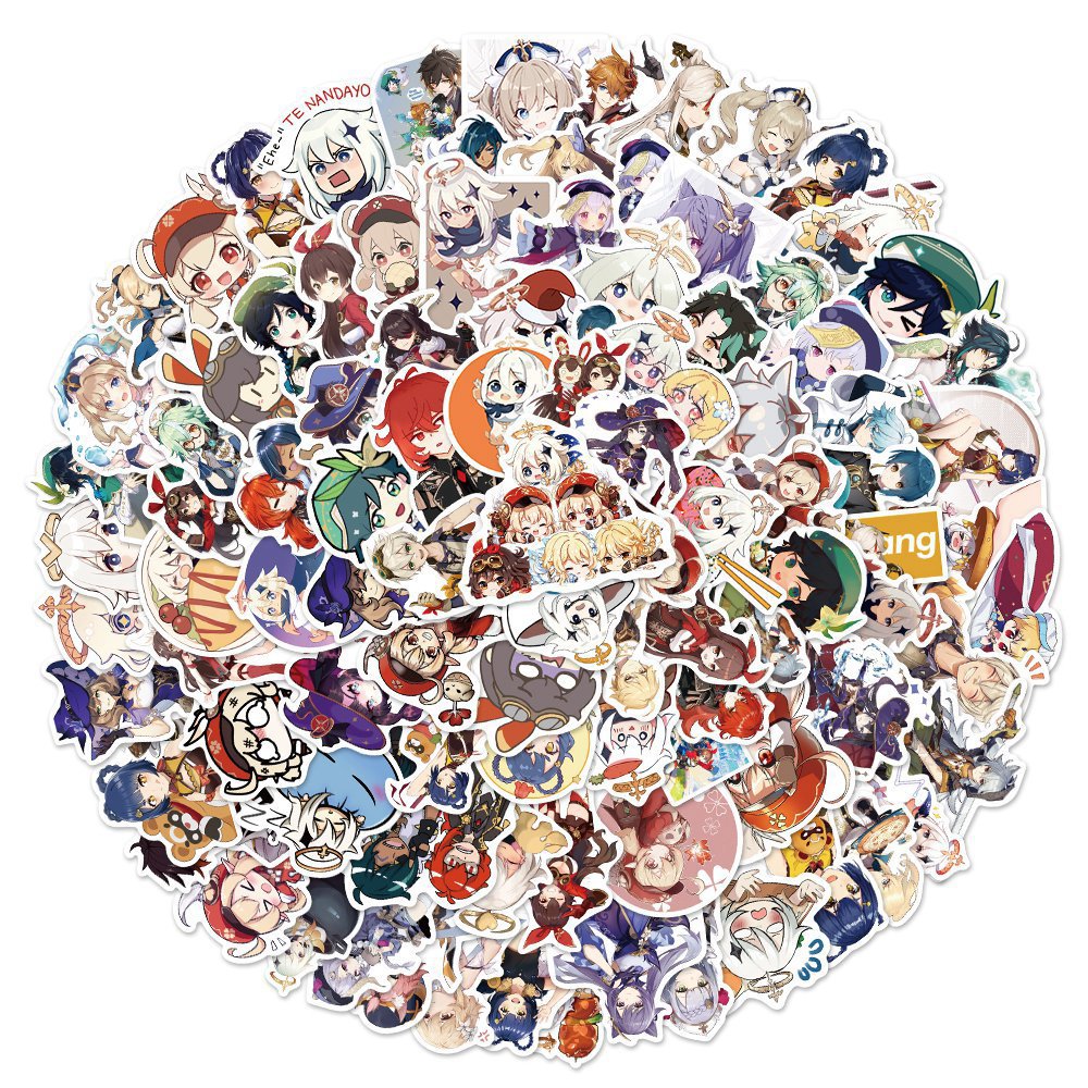  100PCs Chibi Genshin Impact Stickers, Cute Cartoon