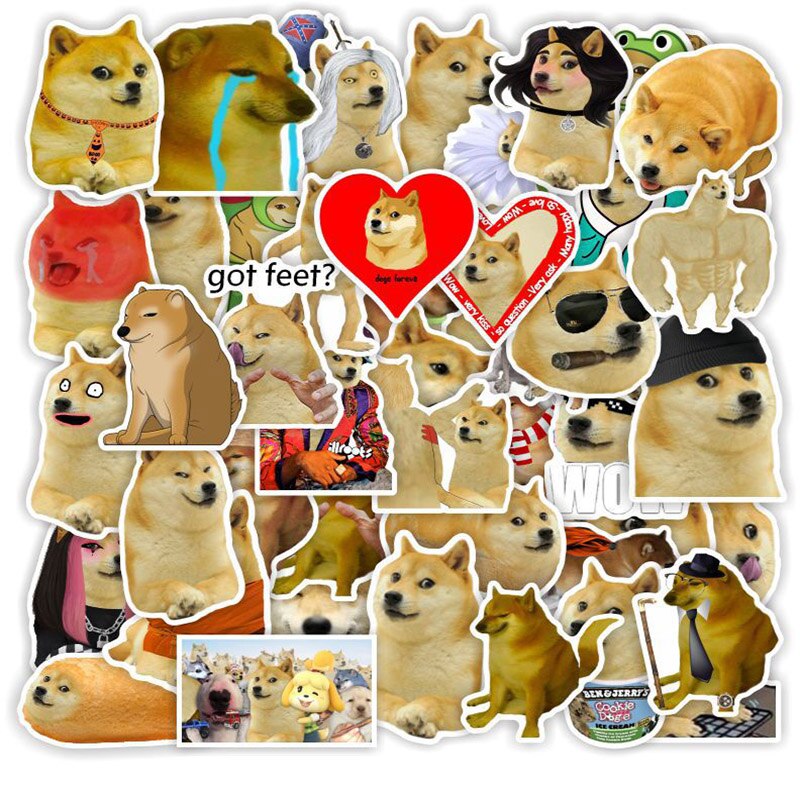 Funny Dog Meme Stickers For Laptop Skateboards Luggage Phone - Temu