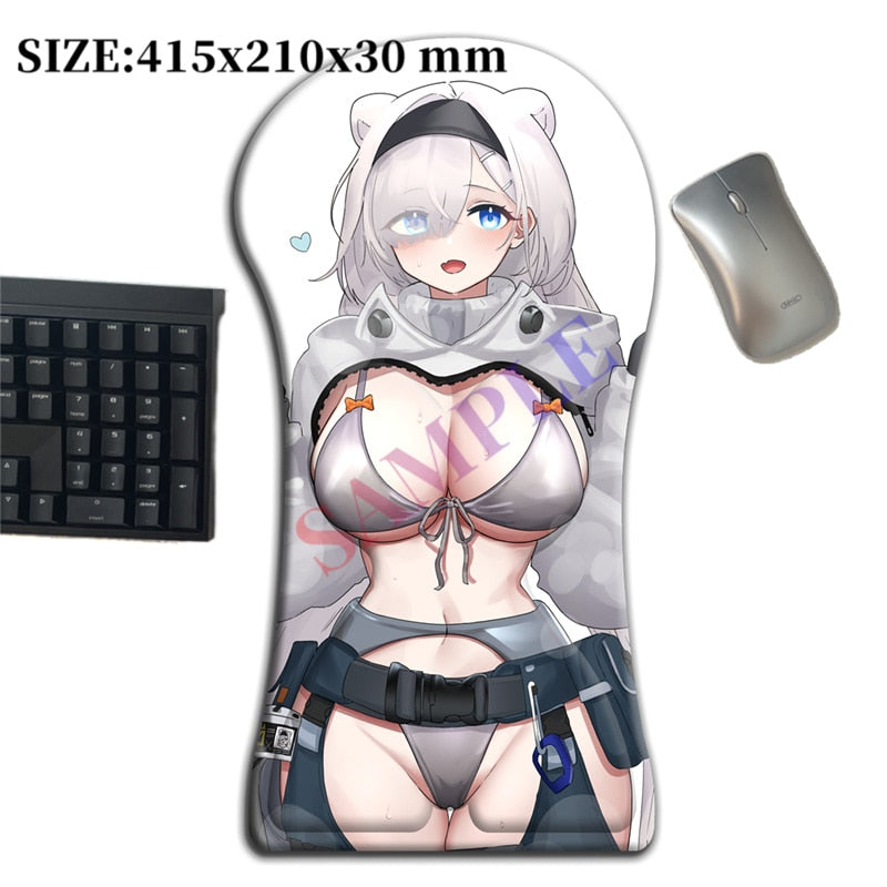 3D Whole Body Large Mouse Pad 415mm Arknights Aurora Arm Wrist Rest Anime Gamer Sexy Oppai Gaming Pad