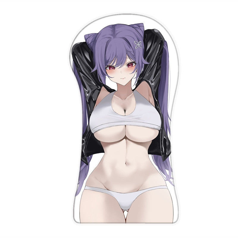 Genshin Impact Keqing 3D Whole Body Large Mouse Pad Creative Arm Wrist Rest Anime Sexy Ass Oppai Mousepad