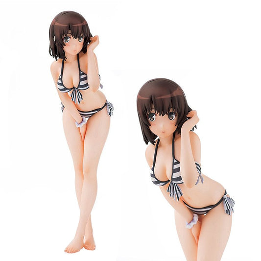 Anime Figure Sexy Swimsuit Megumi Kato Bent Over Standing Model PVC Gift Doll Collection Toys for Girls Static Decoration