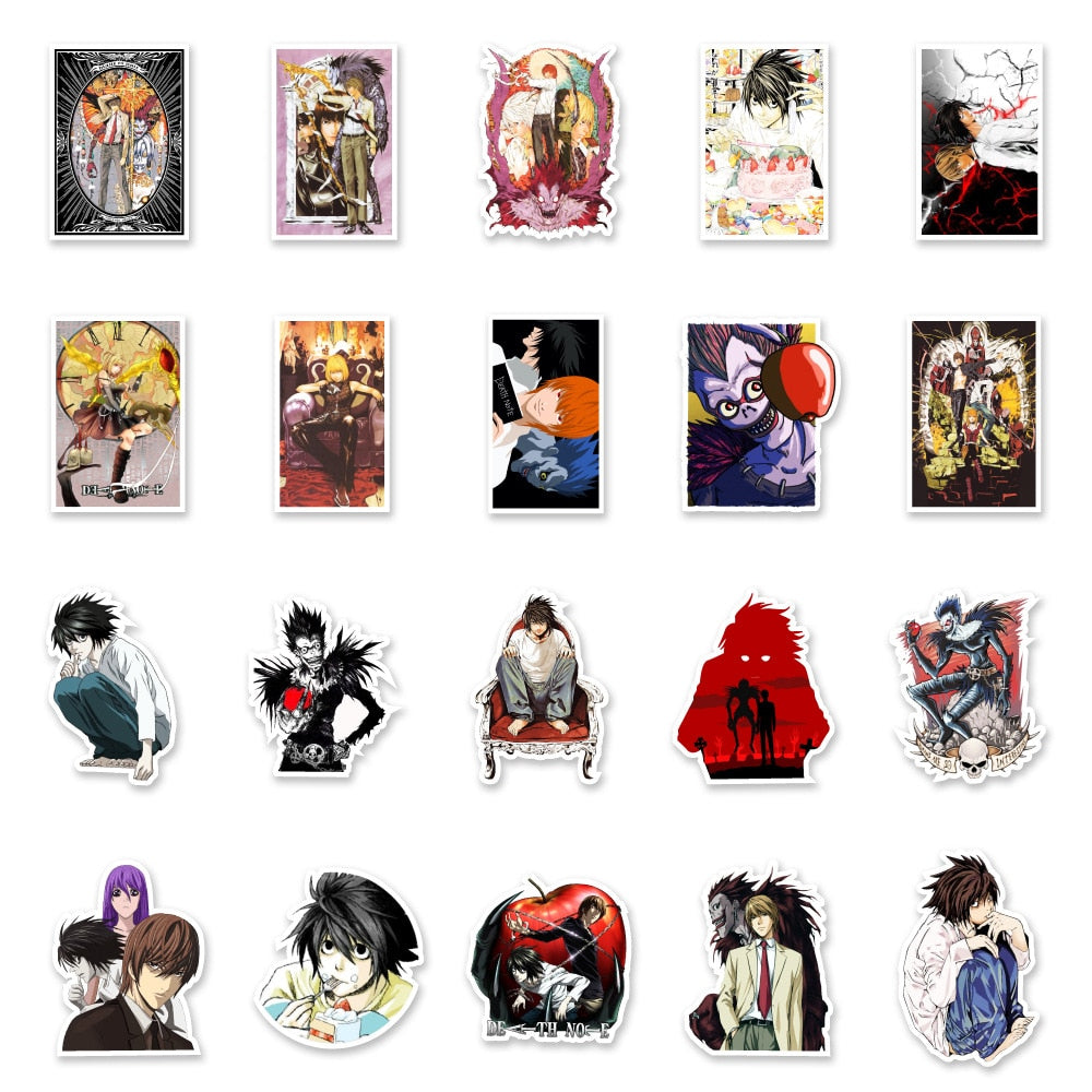 50pcs Anime DEATH NOTE Graffiti Stickers | For Laptop Luggage Motorcycle Skateboard Decal Stickers