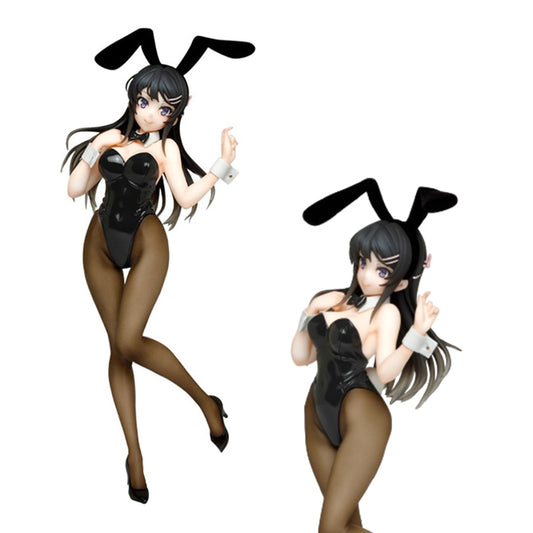 23CM Sexy Anime Figure Rascal Does Not Dream Of Bunny Girl Sakurajima Mai Sister&#39;s Dream Jump Pose Model Toys PVC Gift Doll