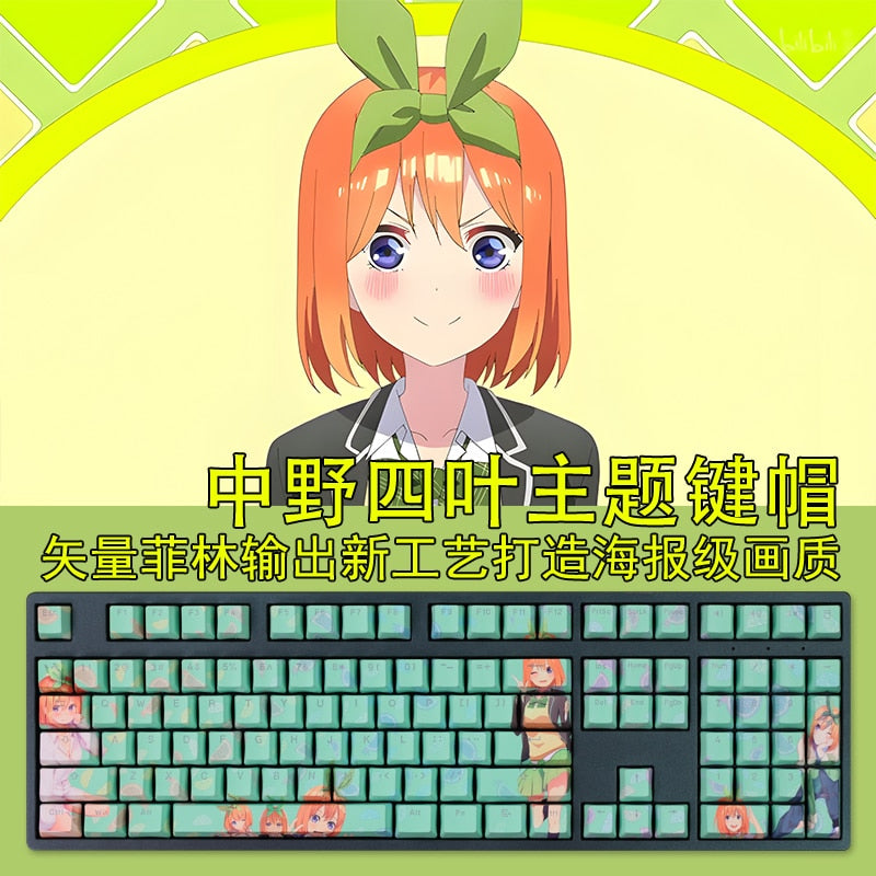 108 Keys PBT Dye Subbed Keycaps Anime Key Caps OEM Profile Backlit Keycap For The Quintessential Quintuplets Nakano Yotsuba