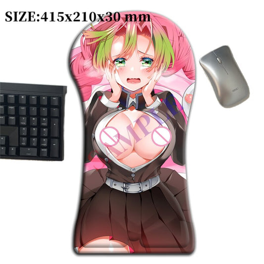 415mm Kimetsu No Yaiba Kanroji Mitsuri 3D Whole Body Large Mouse Pad Arm Wrist Rest Anime Sexy Oppai Pad