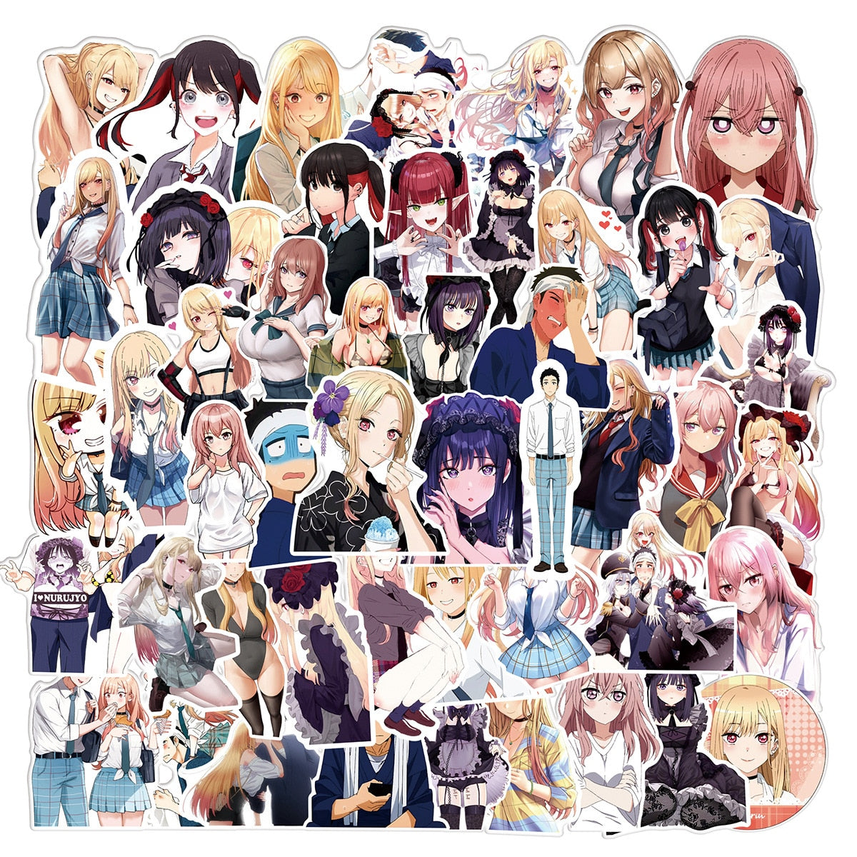 50PCS My Dress Up Darling Anime Stickers | Graffiti Luggage Laptop Skateboard Suitcase Cartoon Manga Stickers