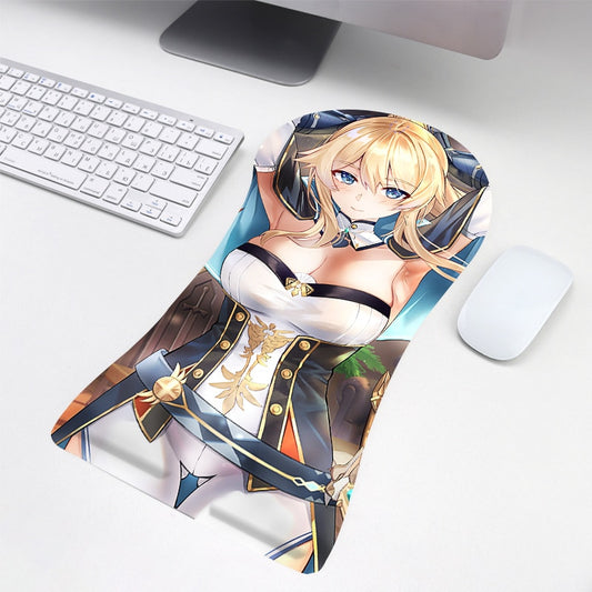 2022 New humanoid mouse pad  computer beauty chest 3d three-dimensional mouse pad wrist guard silicone wrist pad anime custom