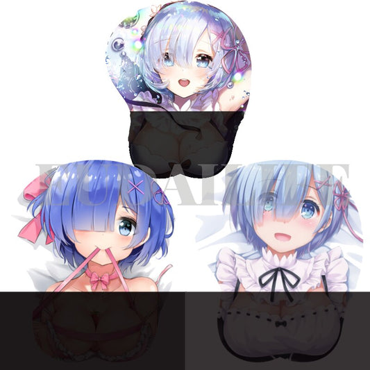 Re Life from Zero Rem Mousepad 3D Hand Wrist Rest Mouse Pad Mousepad Silicone Breast Oppai Soft Mouse Mat Office Work Gift