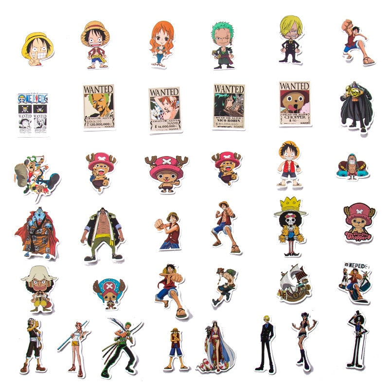 Pegatinas de One Piece con nombres / 1 Pack / Pegatinas de Anime -   España