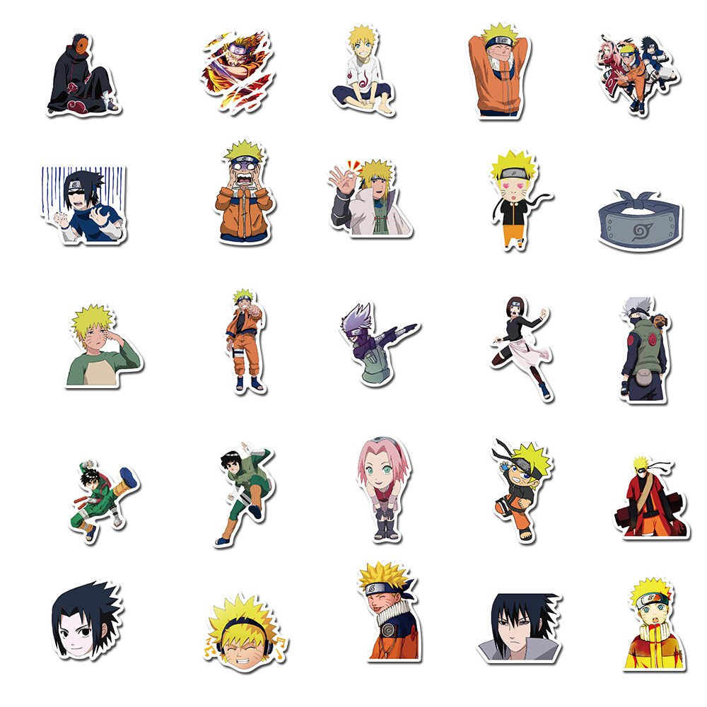 50 Pcs Stickers Naruto Uzumaki Anime Skateboard Luggage Phone Laptop Car  Vinyl