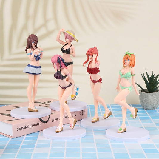 20CM Anime The Quintessential Quintuplets Action Figure Nakano Ichika Nino Itsuki Sexy Swimsuit Standing Kawaii Collection Toys