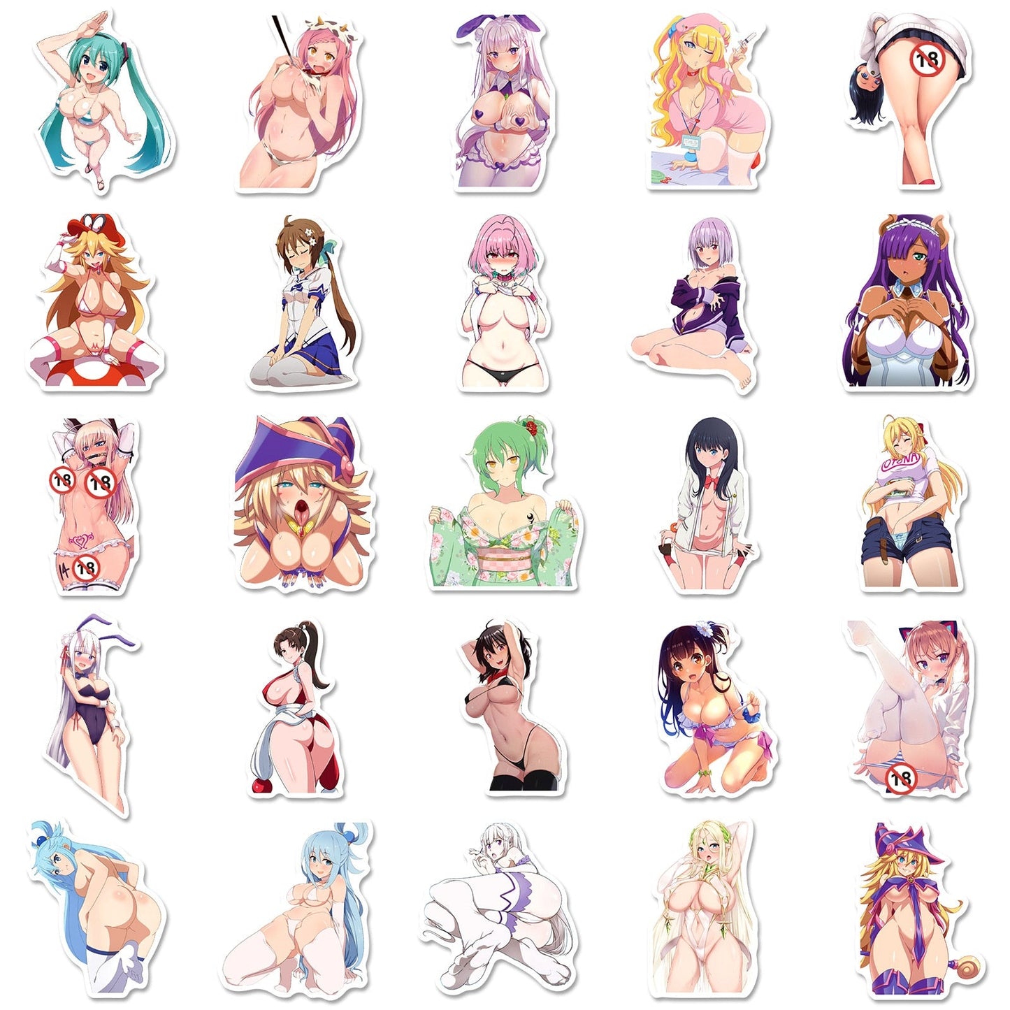 200pcs Hot anime Decal Stickers | Hot girl Waifu stickers Decal Stickers | For  suitcase laptop Car Truck Waterproof Car stickers