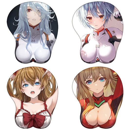 Ayanami Rei Asuka Langley 3D Silicone Mousepad Evangelions 3D Wristband Mouse Pad Anime Gaming Diy 3D Wrist Rest Mouse Mat