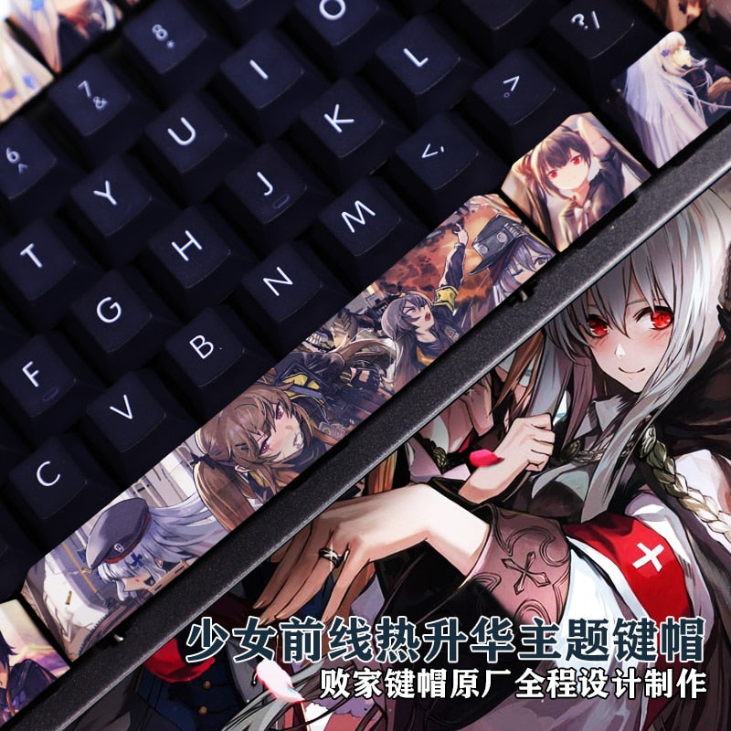 108 Keys PBT 5 Sides Dye Subbed Keycaps Cartoon Anime Gaming Key Caps Cherry Profile Keycap For Girls Frontline